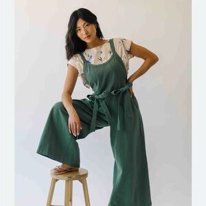 The Fultz Bow Wide Leg Jumpsuit in Green